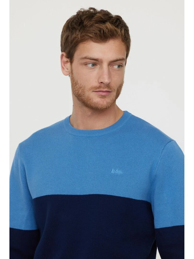 Lee Cooper   Pull manches longues coton regular CAYU   Bleu marine