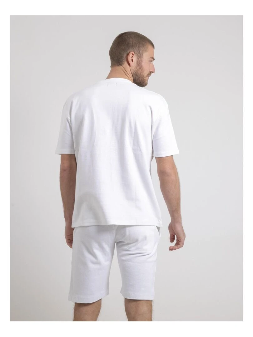 T shirt col rond oversize pur coton NOBUKA Blanc