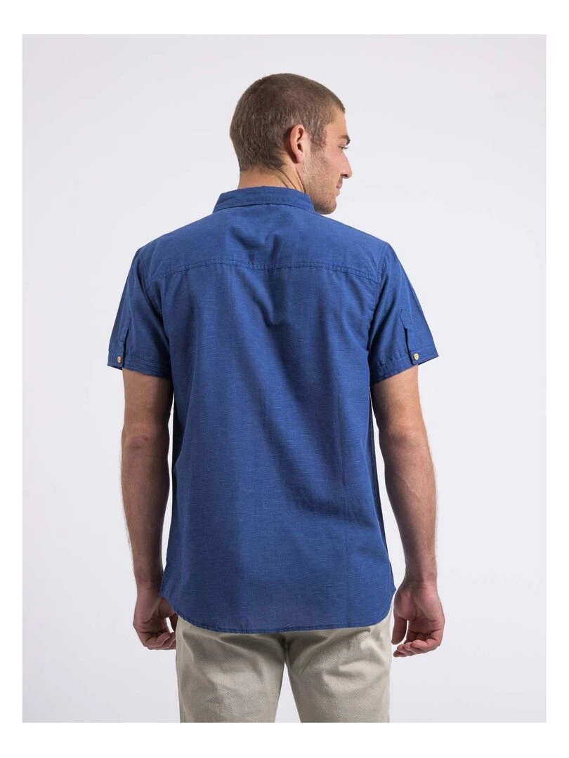 Chemise manches courtes pur coton DIMOTOX Bleu