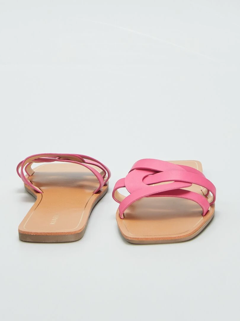 Sandales à brides croisées fantaisie   Rose