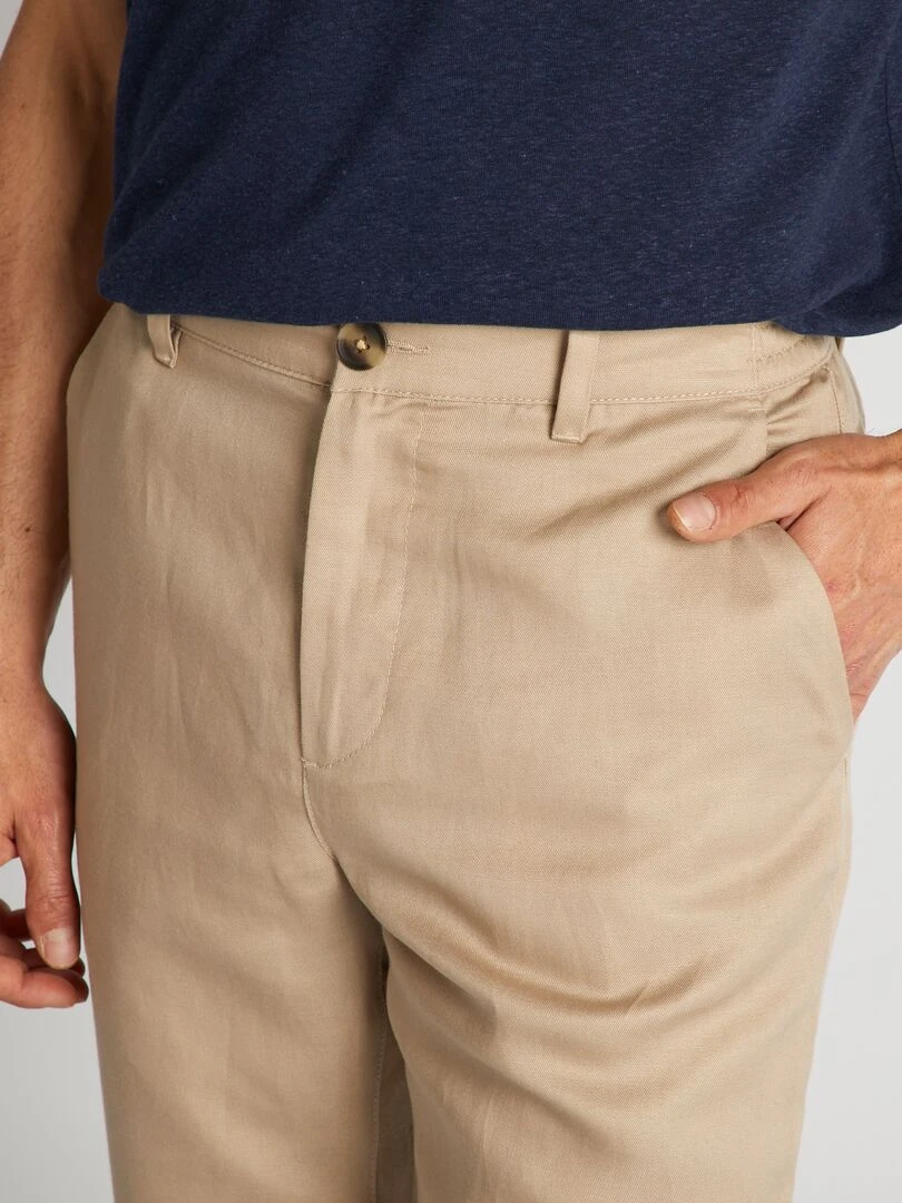 Pantalon chino en lin   beige