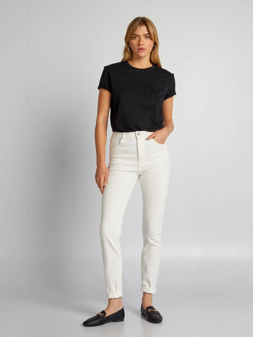 Jean skinny à taille haute L28 Blanc