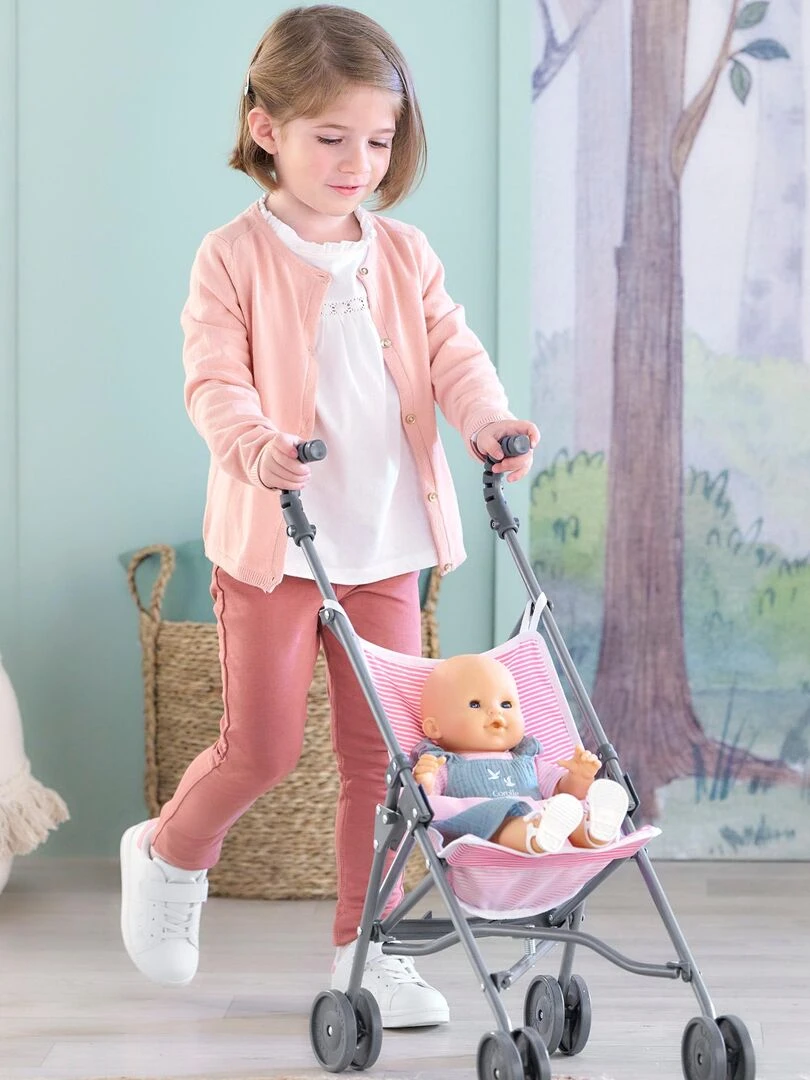 Poussette Canne Rose pour poupon 36/42/52 cm   Rose