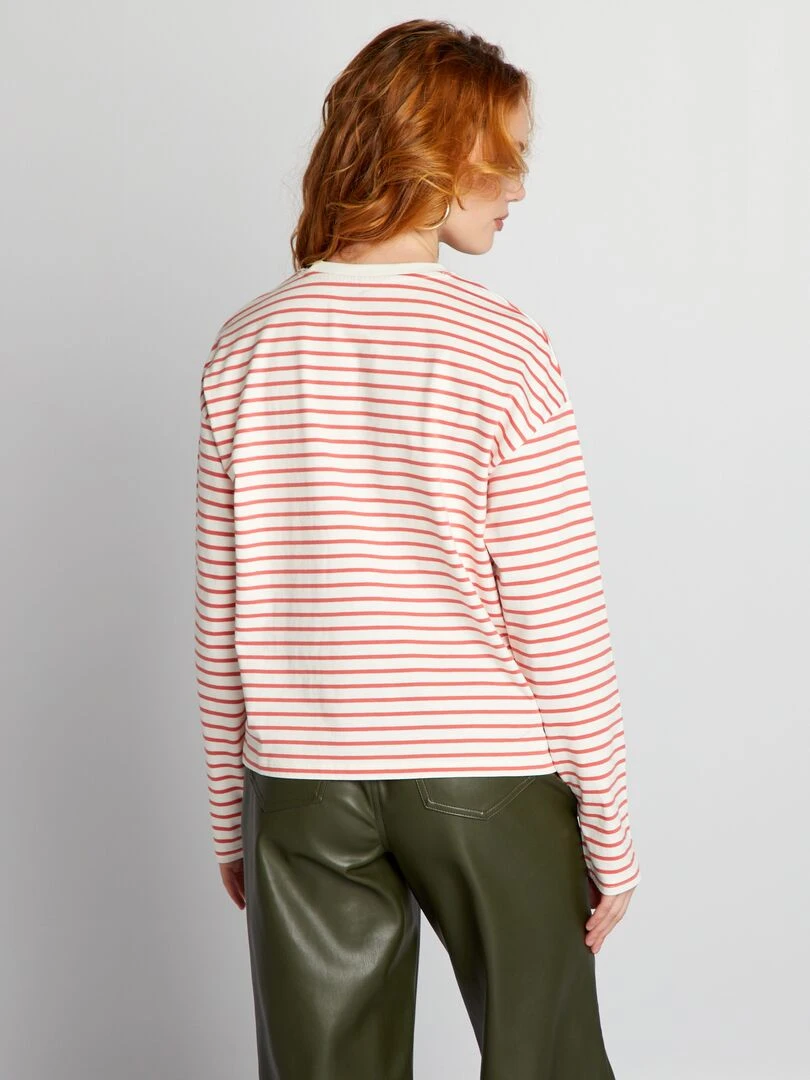 T shirt marinière en jersey   BLANC
