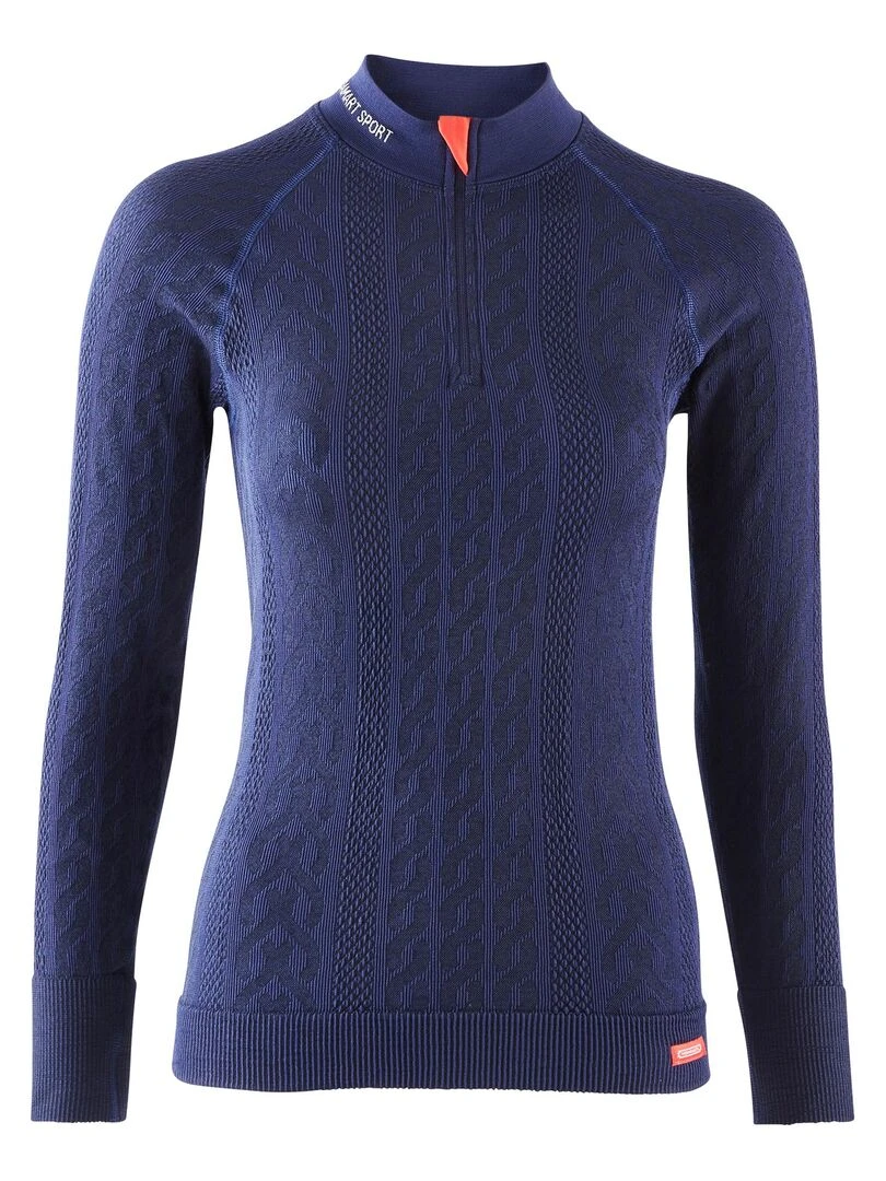 Tee shirt torsades col zippé Energy 3 Thermolactyl femme DamartSport Bleu Bleu