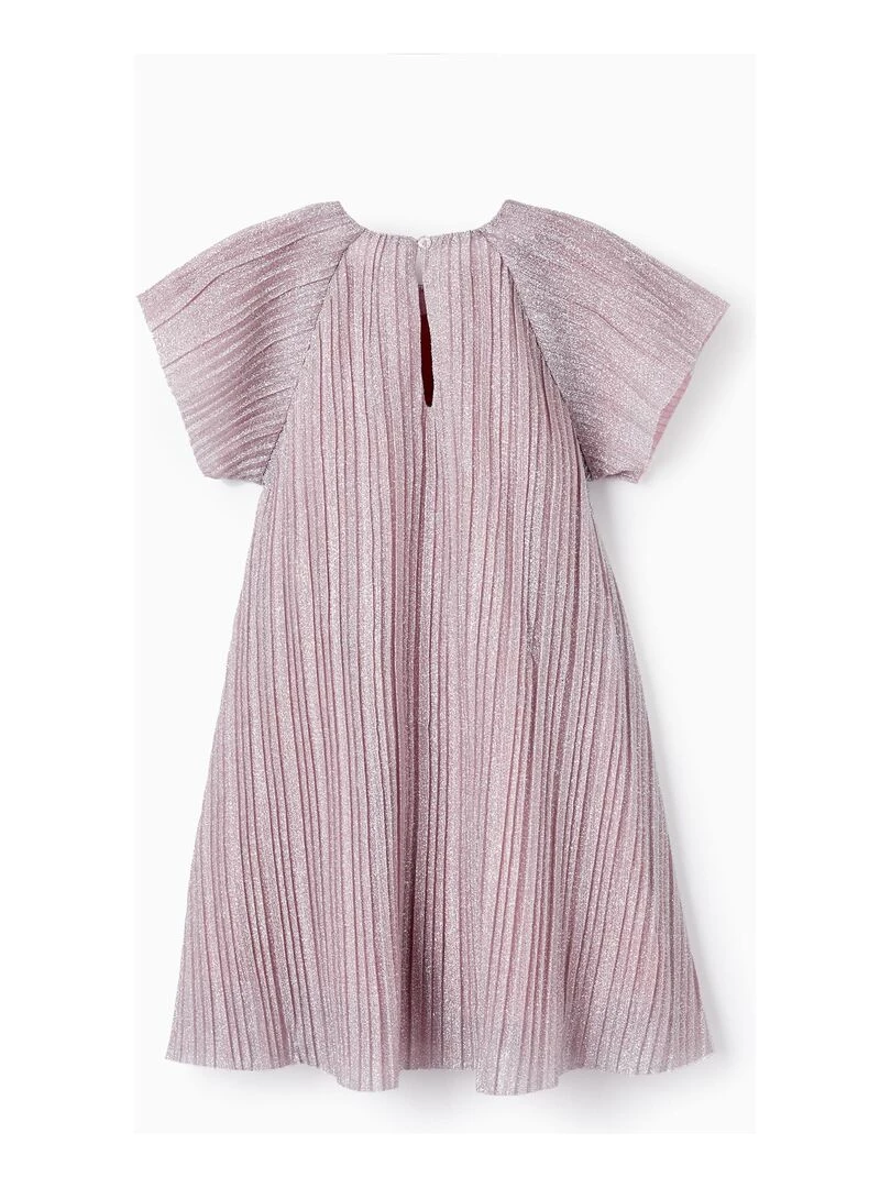 Robe Plissée et en Lurex pour Fille manches courtes LETS PARTY Bleu foncé