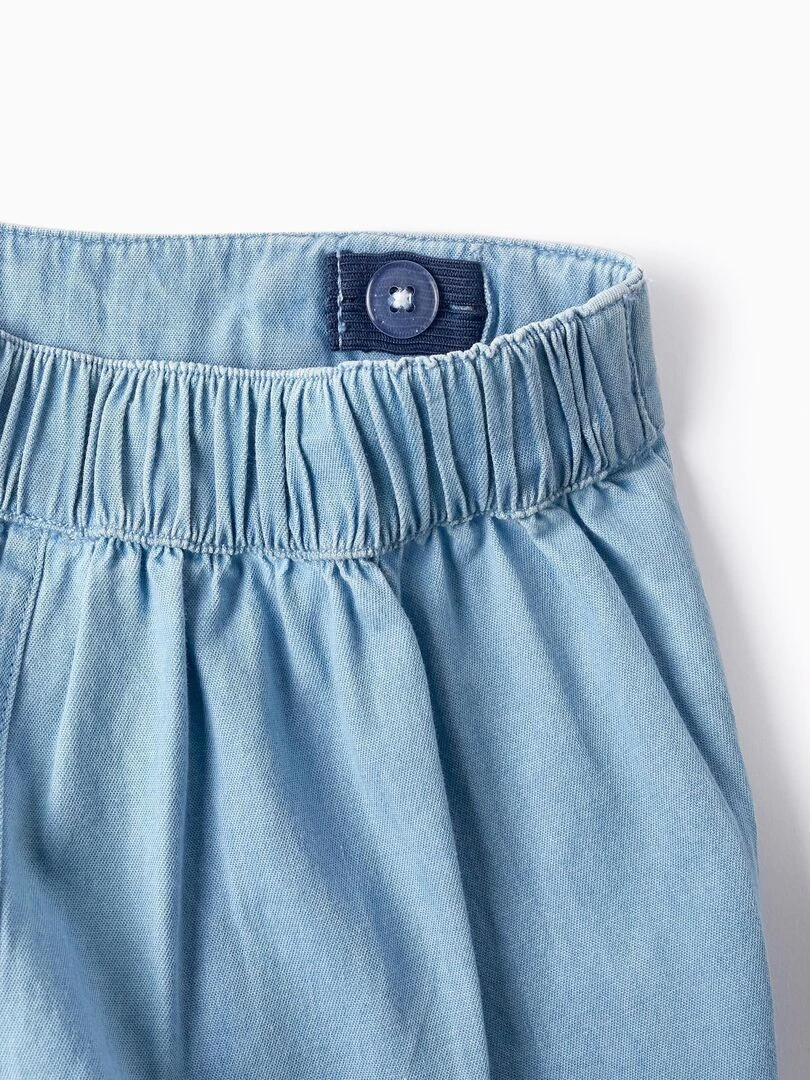 Short en Jean avec Volants pour Fille   Bleu clair