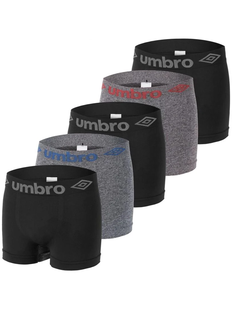Lot de 5 Boxers homme sans couture Umbro Noir
