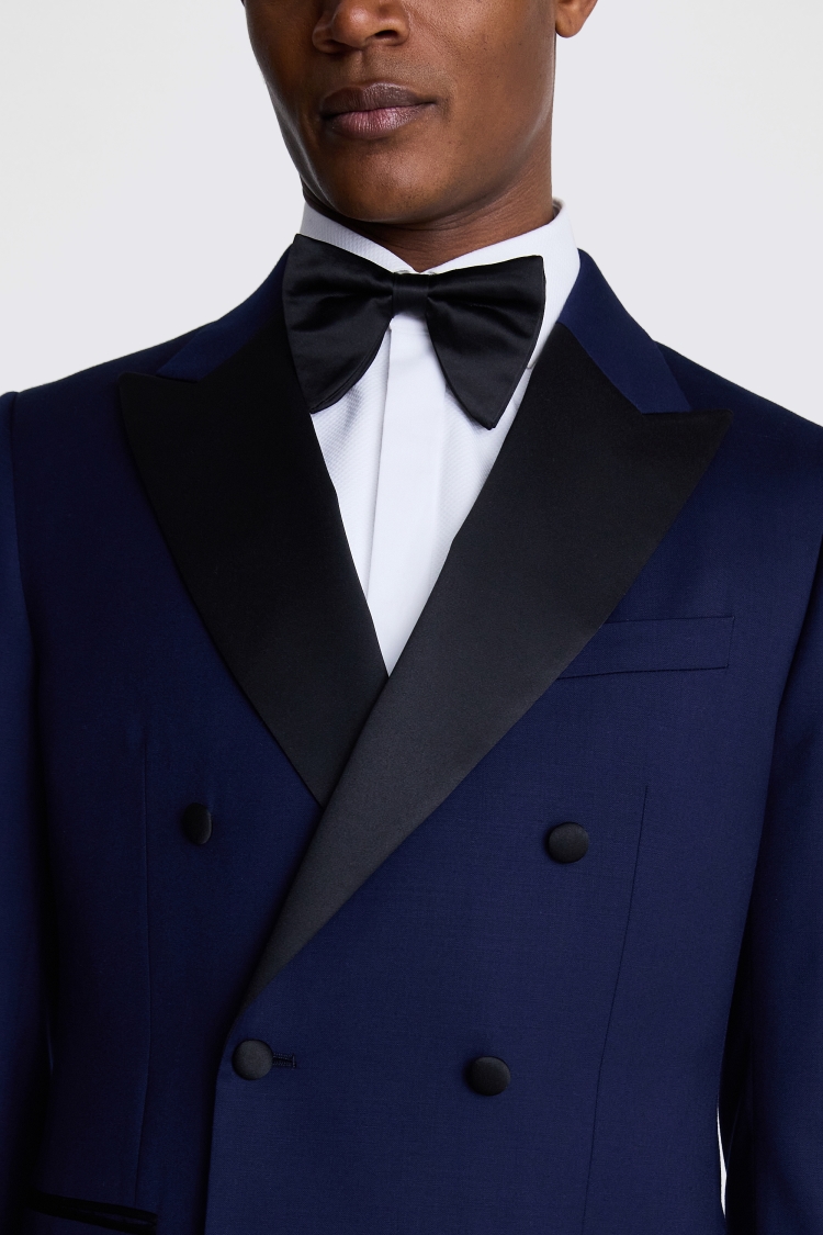 Tailored Fit Navy Twill Tuxedo Jacket   Buy Online at Moss