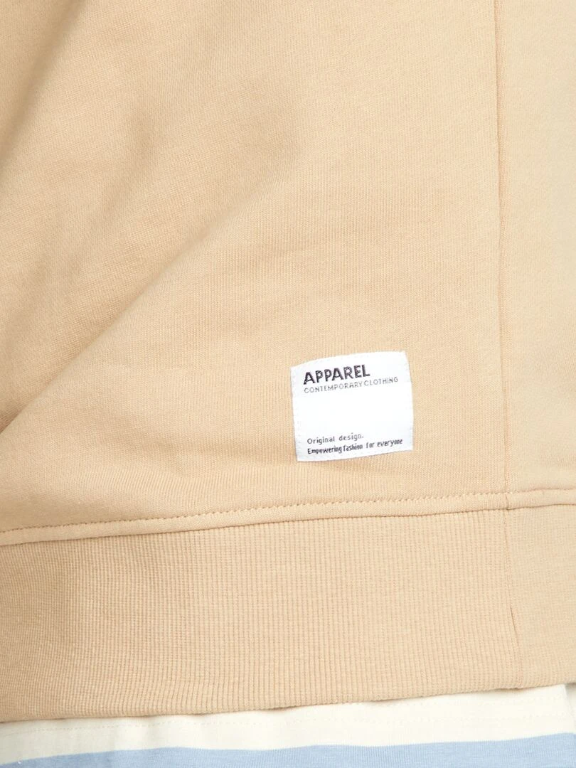 Sweat col rond à détail   Beige