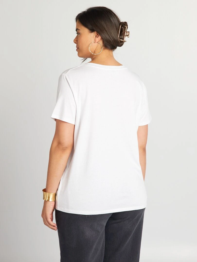 Tee shirt en coton avec imprimé   Blanc