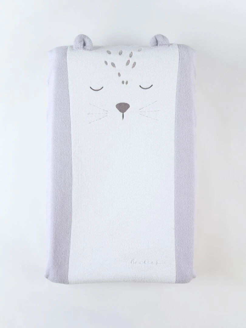 Matelas à langer avec housse élastique en éponge  écru/gris clair   Blanc