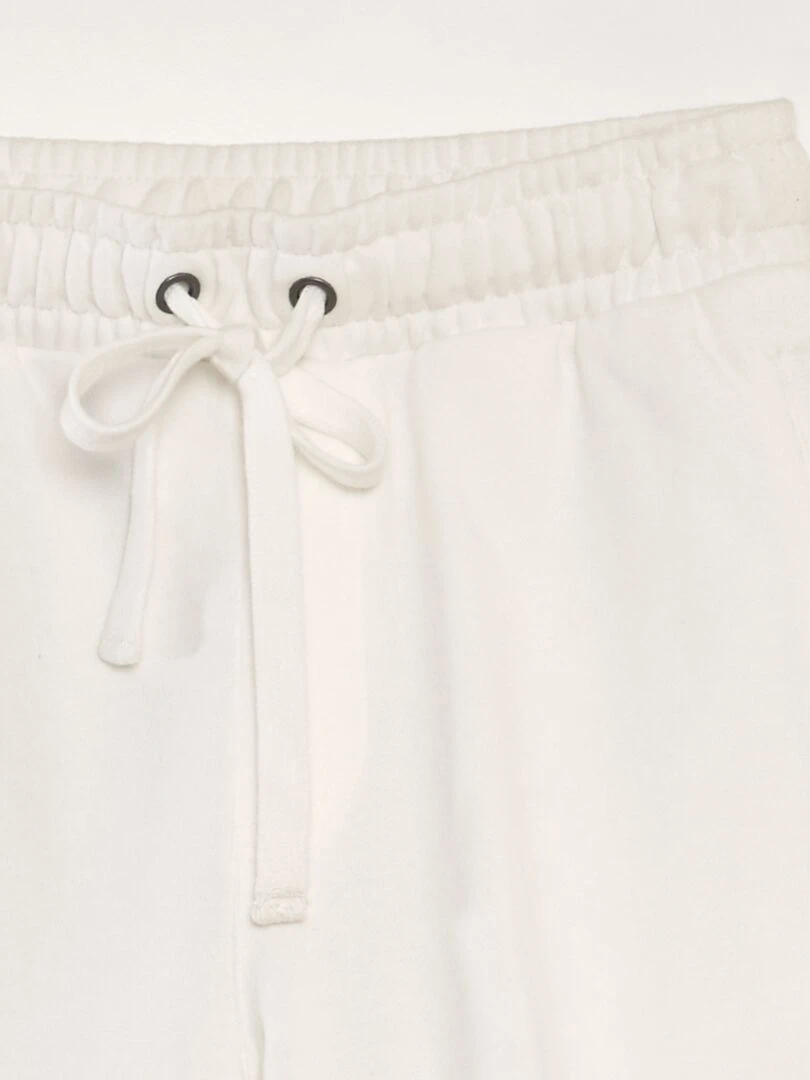 Short léger en molleton uni   blanc