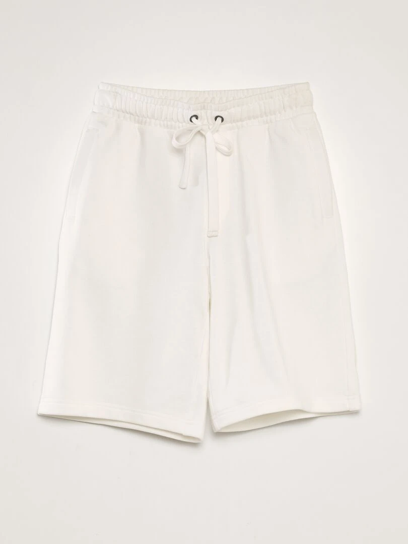 Short léger en molleton uni blanc