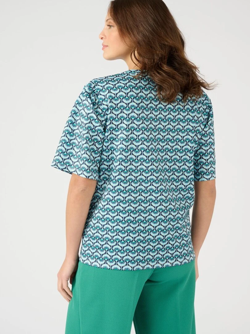 Tee shirt en maille crêpe lourde   Damart   Bleu marine