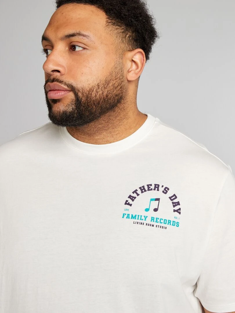 T shirt imprimé manches courtes Blanc