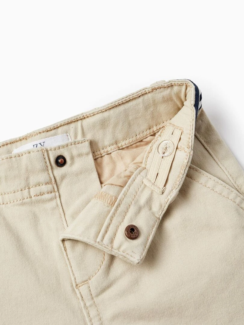 Shorts Chino en sergé pour bébé garçon  ATLANTIC COMPANY   Beige clair