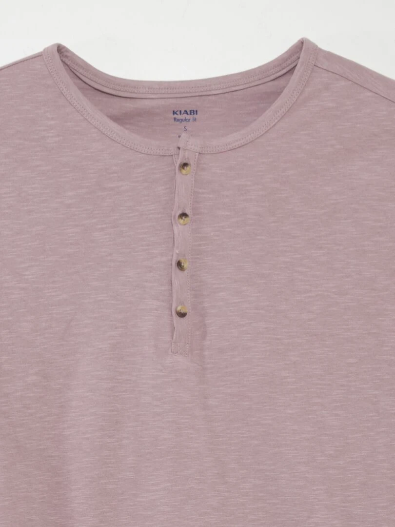 T shirt en jersey à col mao Violet