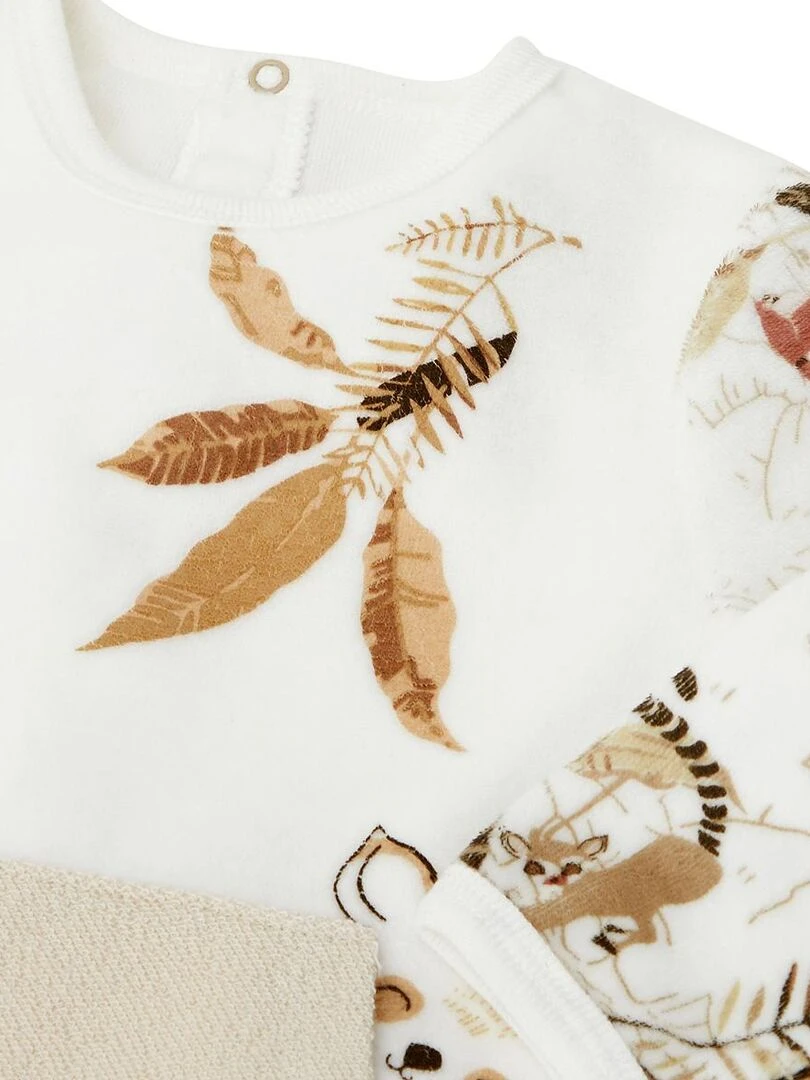 Pyjama bébé en velours contenant du coton bio Acapulco   Beige sable