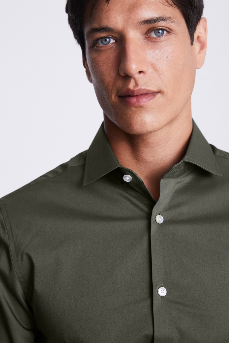 Slim Fit Green Stretch Shirt Buy Online at Moss