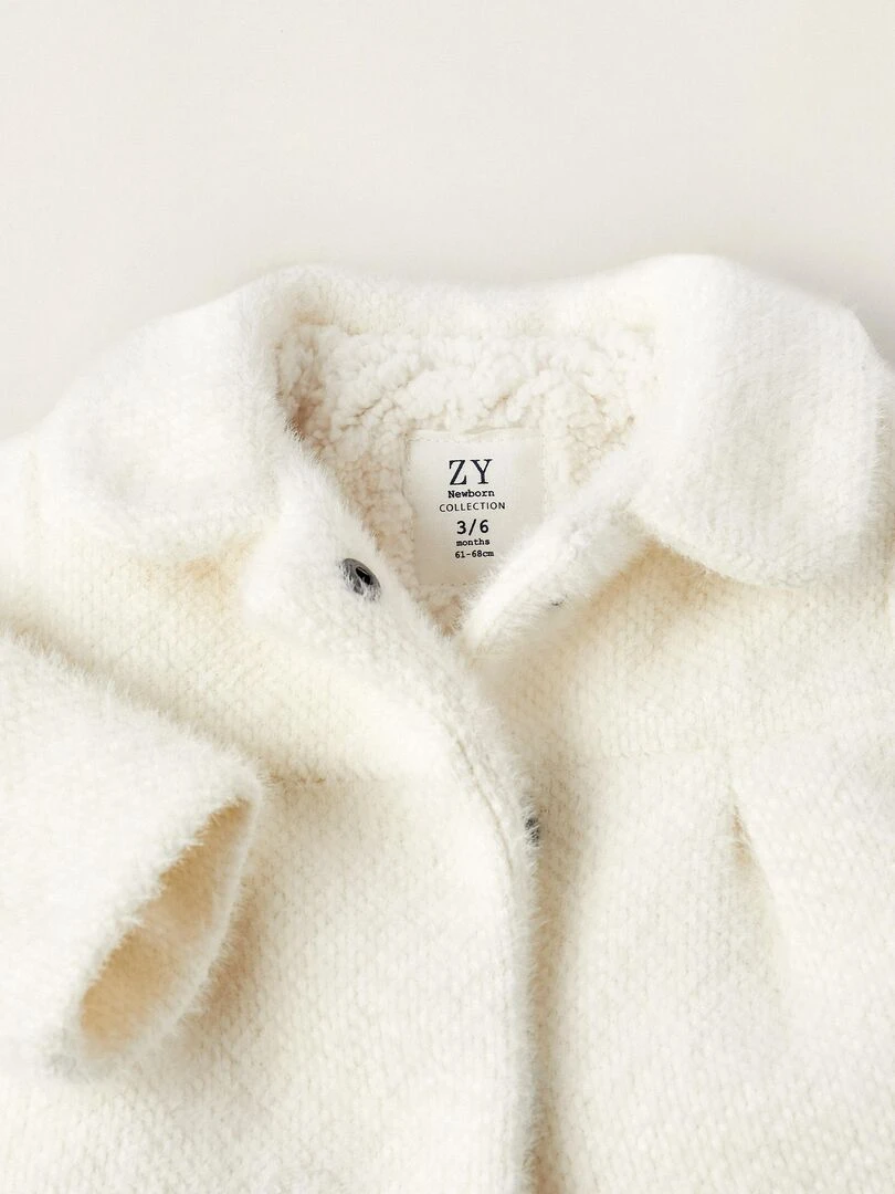 Manteau en fausse fourrure avec doublure polaire pour nouveau né   BALMORAL'S AFTERNOONS   Blanc