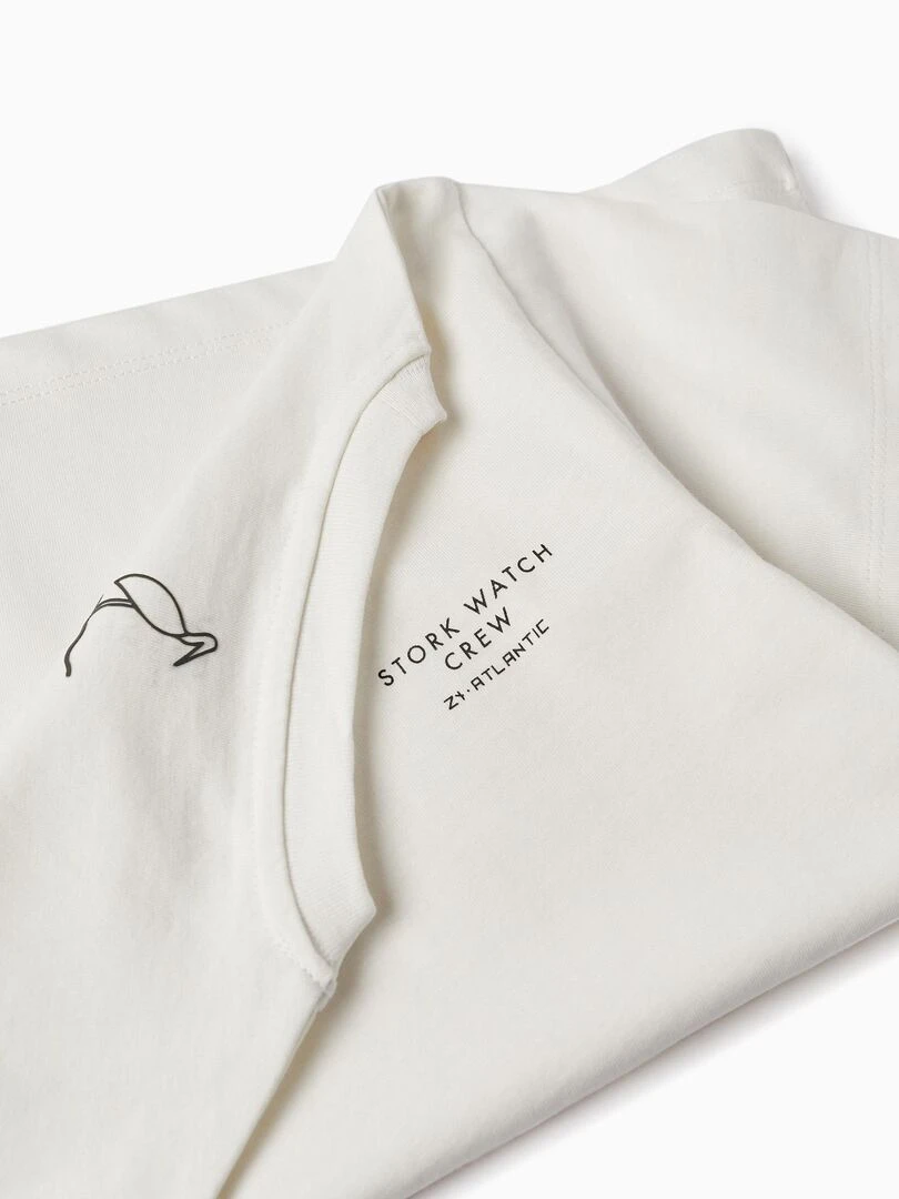 T shirt en coton pour garçon 'Stork Watch Crew' manches courtes   Beige clair