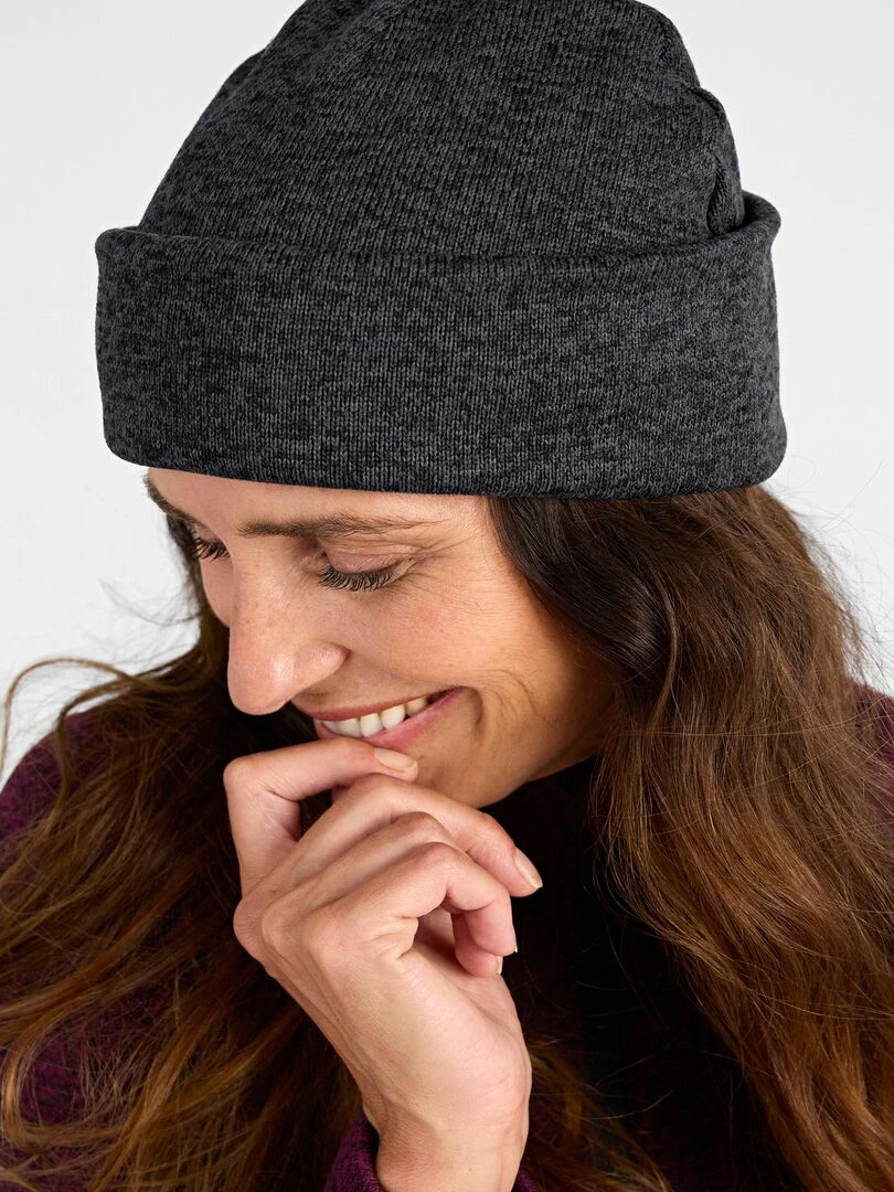 Bonnet maille polaire chaude mixte Thermolactyl DamartSport Noir