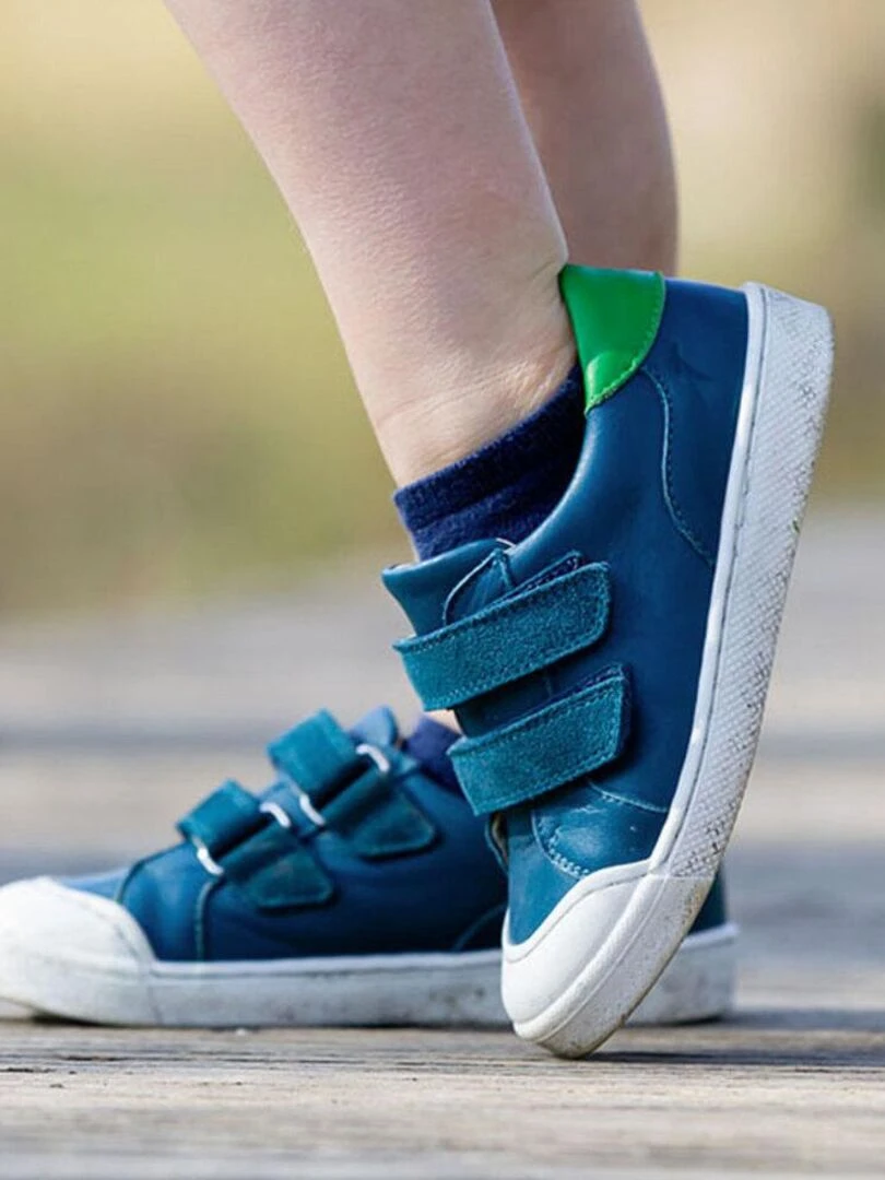 Baskets cuir Happy   Bleu Bleu