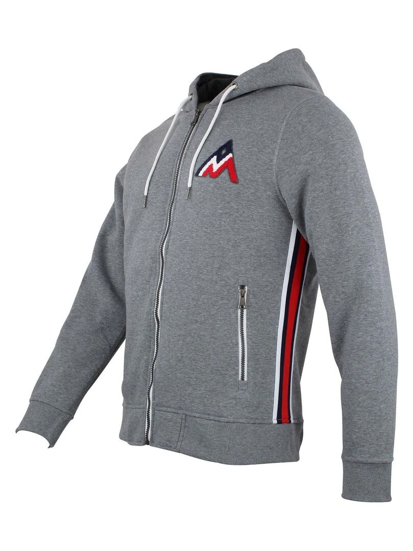 Sweat zippé à capuche homme CHARLES   PEAK MOUNTAIN   Gris clair