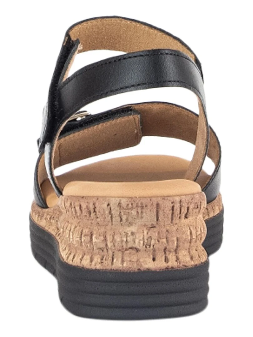 Sandale Compensé Cuir Gabor Lamina   Noir