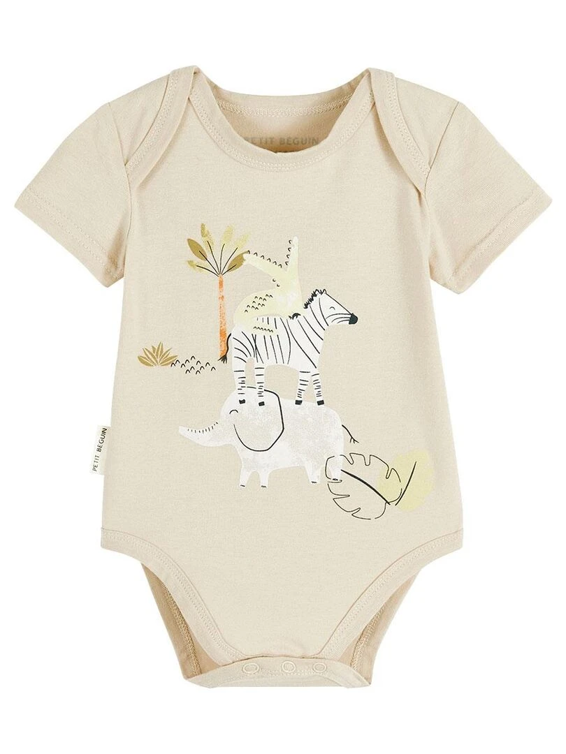 Lot de 2 bodies bébé manches courtes Zagora Beige sable
