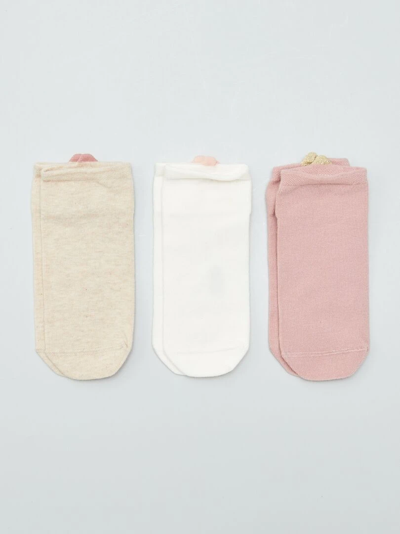 Lot de 3 paires de chaussettes Rose
