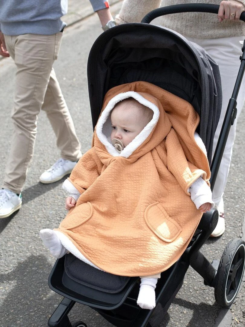 Bemini Poncho de voyage Tetra jersey et teddy   Jaune clair