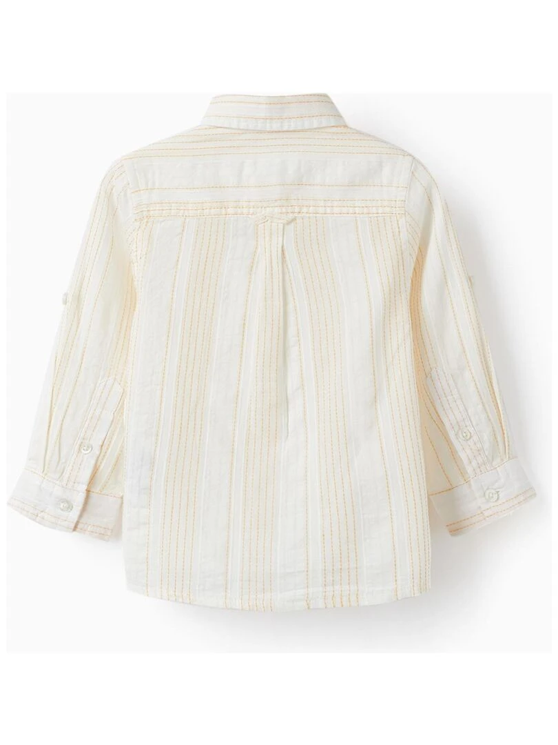 Chemise à manches longues en coton pour bébé garçon manches longues CÉRÉMONIE Blanc