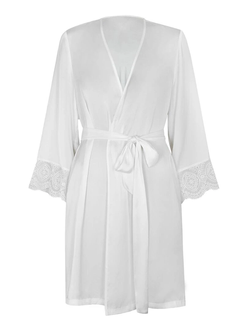 Déshabillé satin Matilda mariage   Ecru