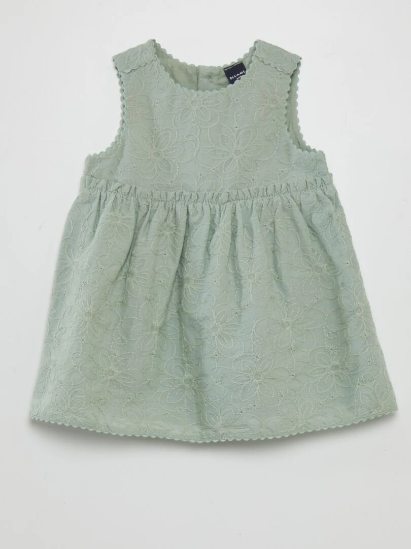 Robe en broderie anglaise Vert
