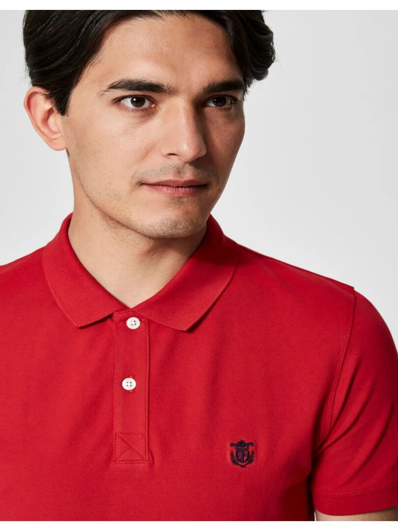 Polo manches courtes Selected   Rouge
