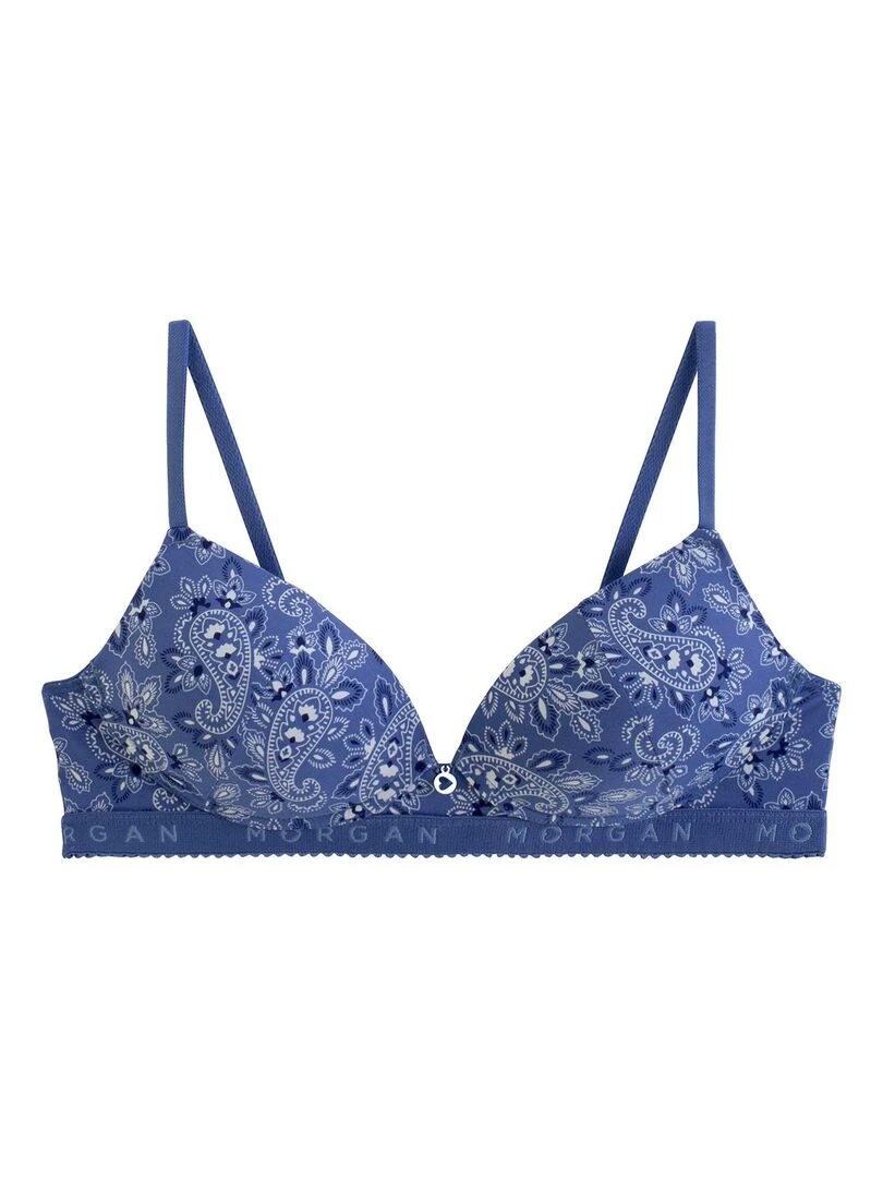 Soutien gorge sans armatures souple GABY Morgan Bleu Blanc