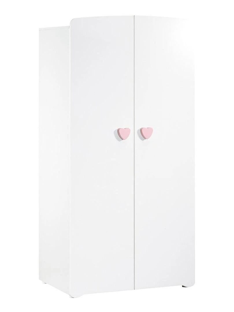 Armoire bébé 2 portes BABYPRICE Blanc Rose