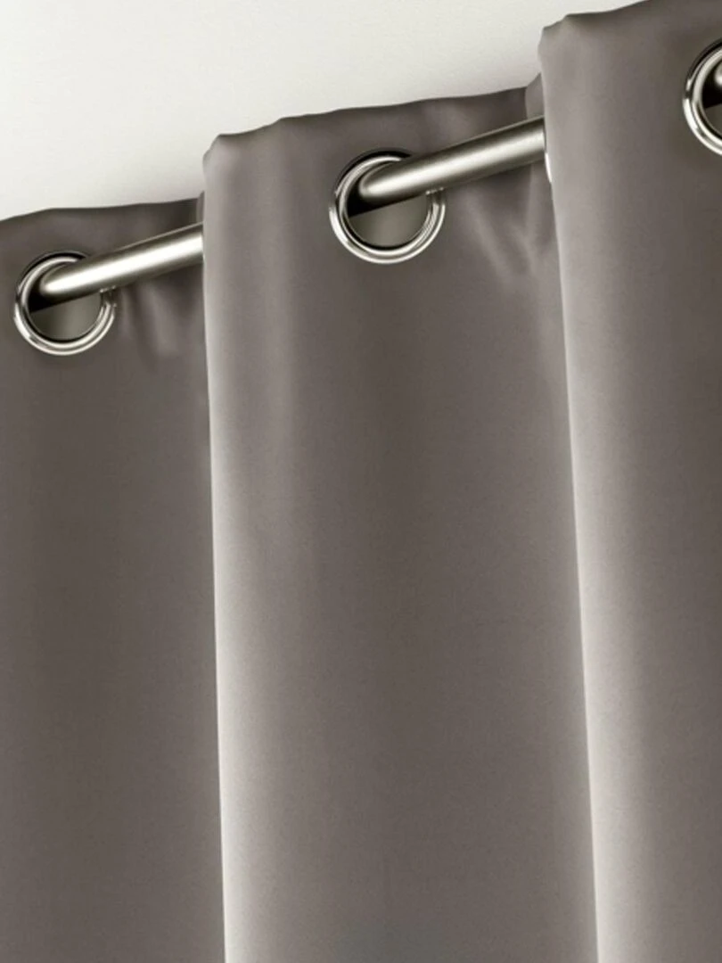 Rideau occultant uni à oeillets   Gris perle