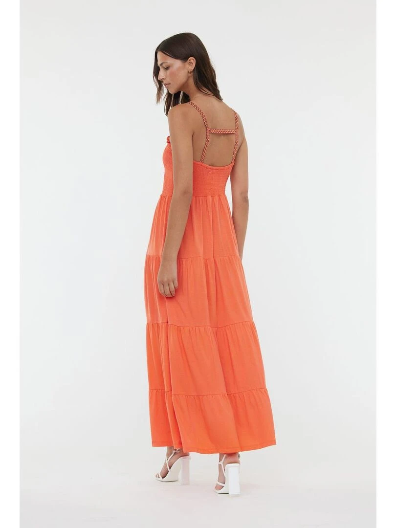 Lee Cooper   Robe manches bretelles coton  LOUXY SM   Orange mandarine