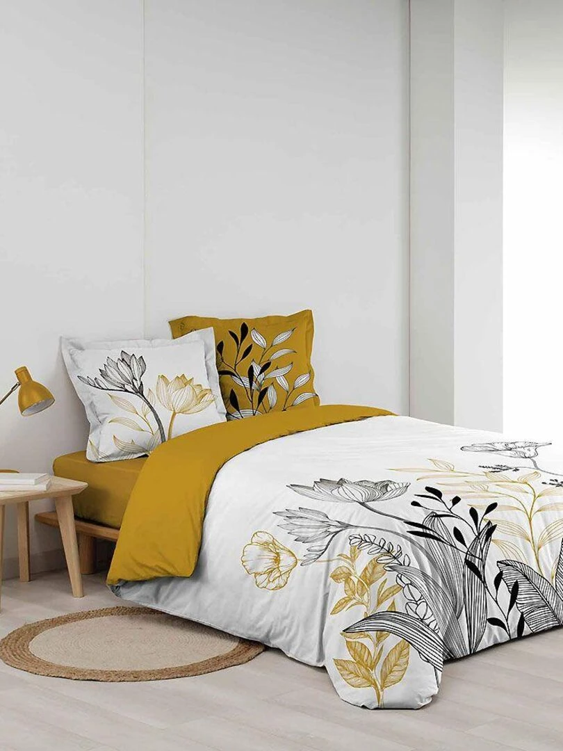 Housse de couette + 2 taies d'oreiller Amelina   Jaune