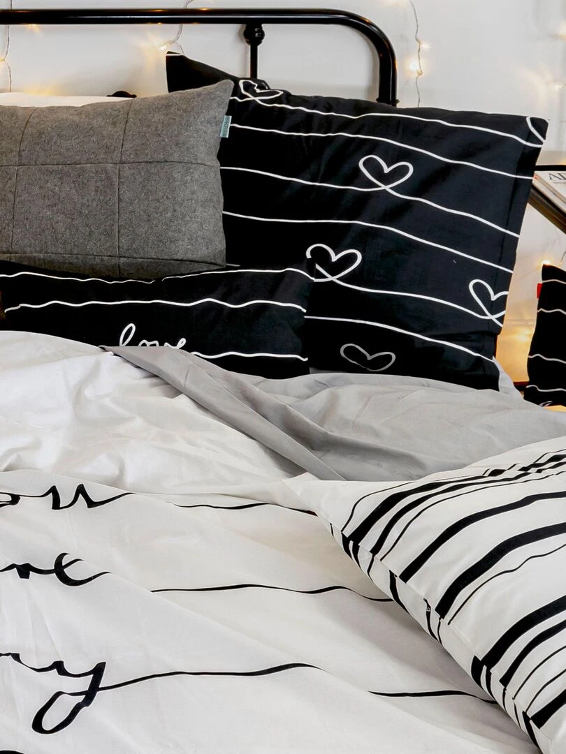 Housse de coussin My love "Happyfriday"   Blanc