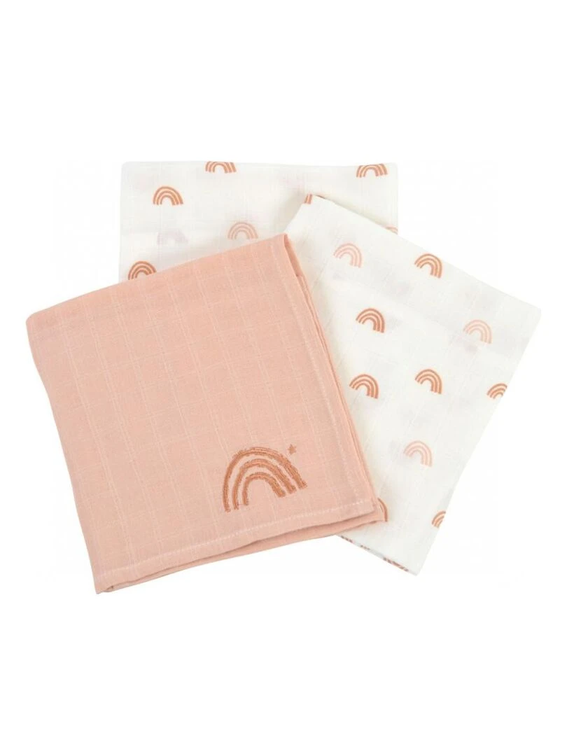 Lot De 3 Langes En Coton Bio Rainbow (60 X 60 Cm) Multicolore