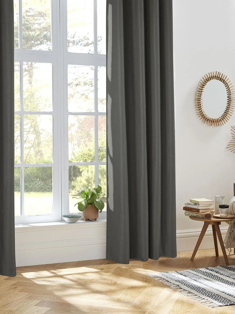 Rideau thermique et isolant uni Gris clair
