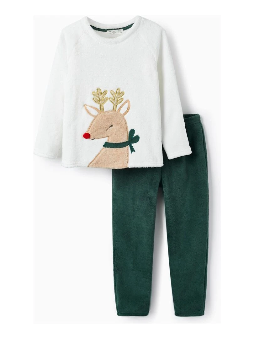 Pyjama avec Paillettes pour Fille 'Reindeer' NOËL Blanc