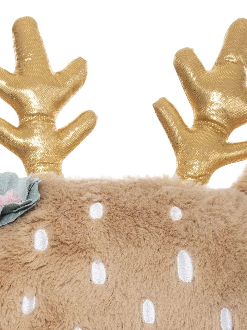 Coussin enfant tête de biche Beige