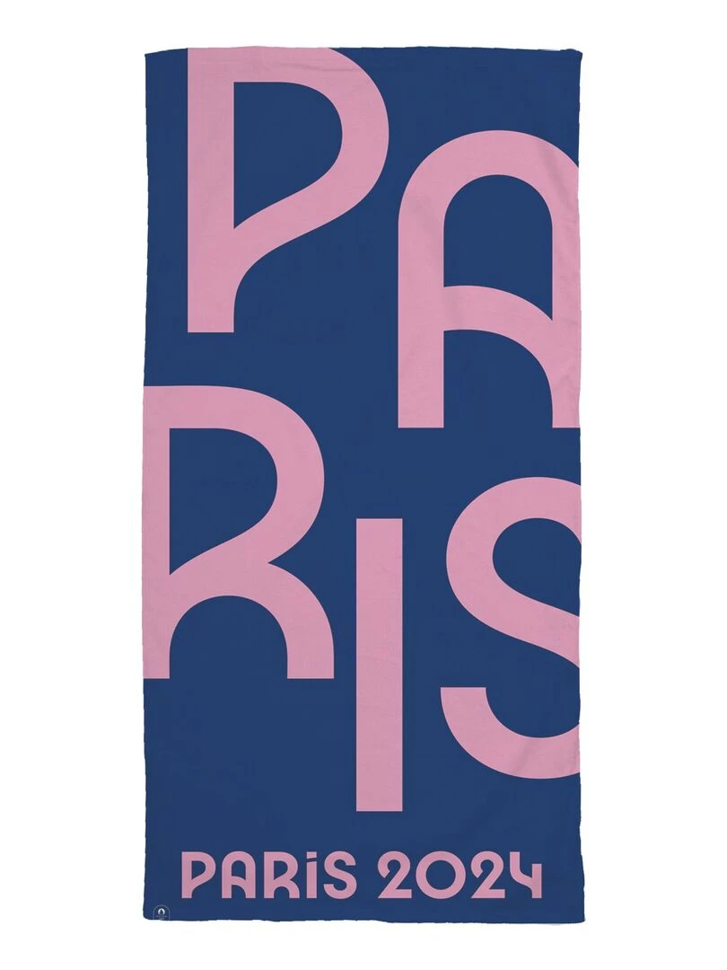 Serviette jacquard 100% coton PARIS 2024 JEUX OLYMPIQUES PINK CITY Rose