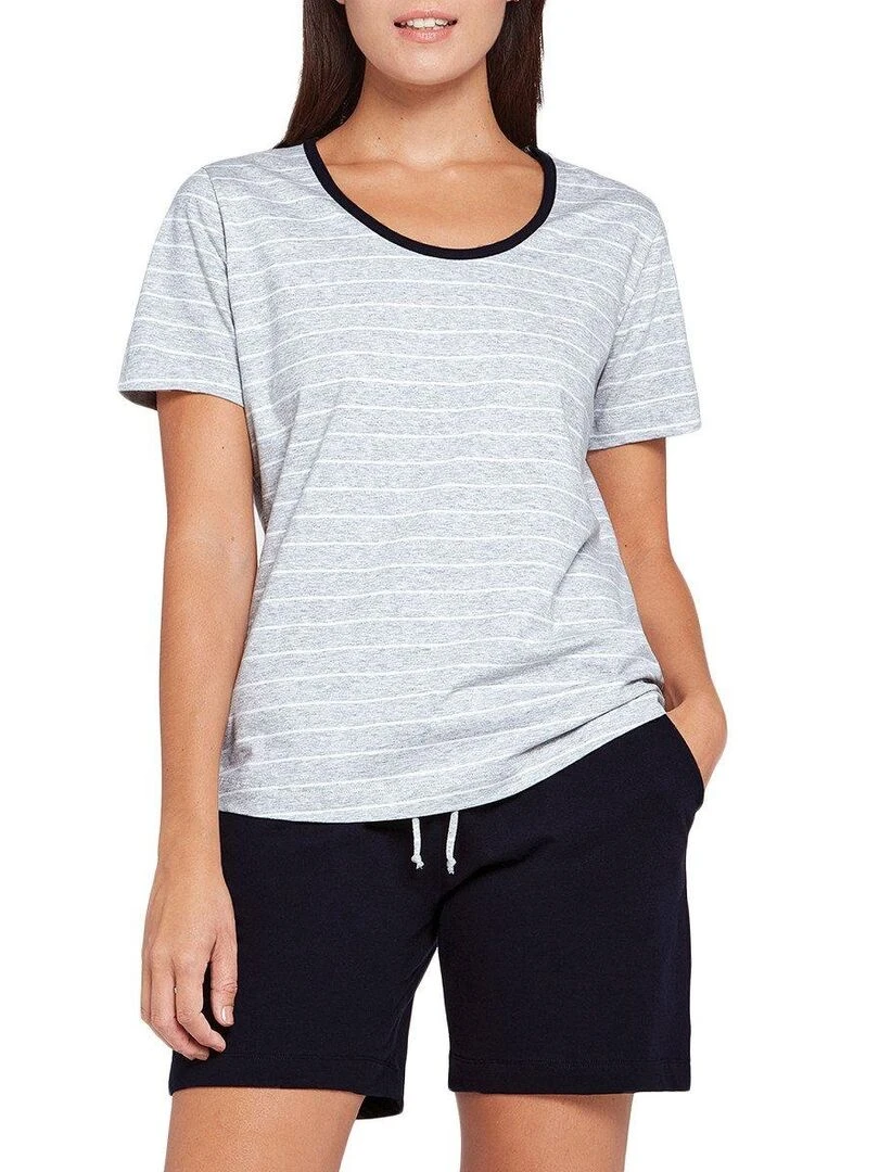 Ensemble pyjama court en coton bio Organic Gris