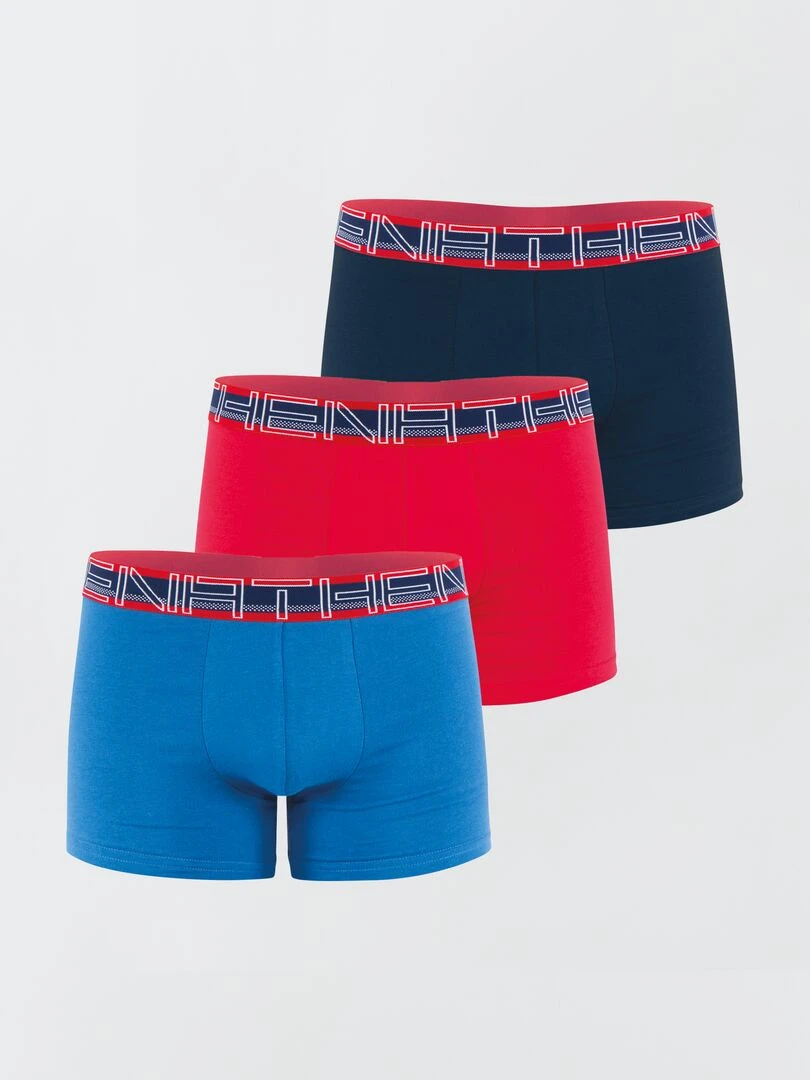 Lot de 3 boxers 'Athena' Bleu/rouge
